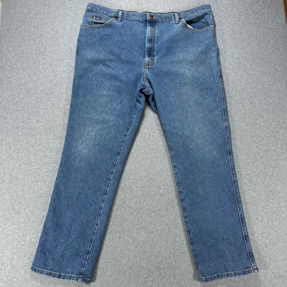 Lee Jeans Regular Fit Mens 42x32 Blue Denim Classic Workwear Everyday